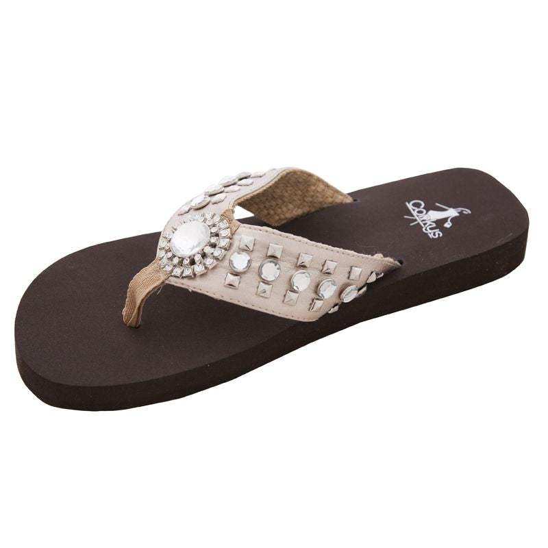 Corkys Footwear Rainbow Champagne Flip Flops