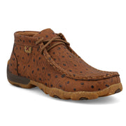Youth Cognac Ostrich Print Chukka Driving Moc