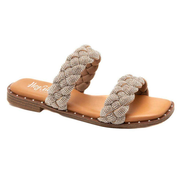 Corkys Footwear Womens Corky Dont Get It Twisted Clear Rhinestones Sandal
