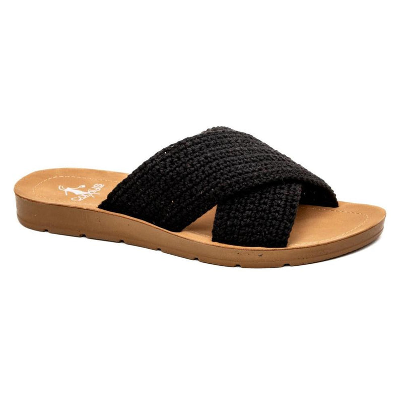 Womens Corky Dig It Black Open Toe Sandal