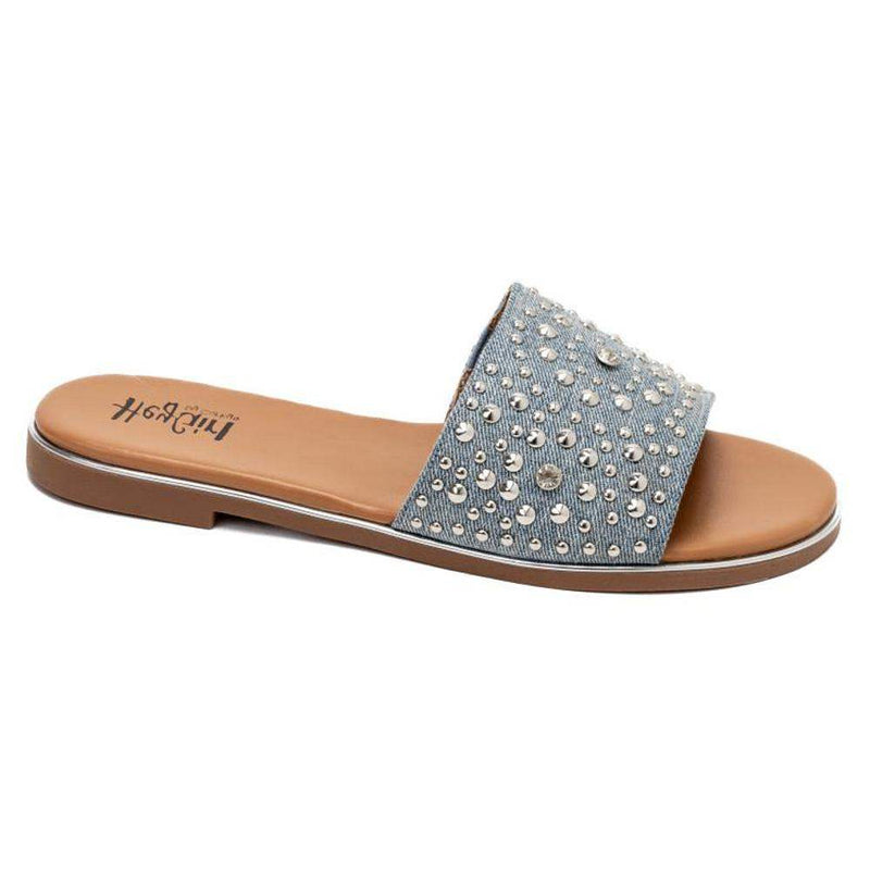 Corkys Footwear Womens Corky Bail Money Blue Denim Open Toe Sandal