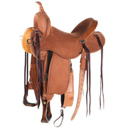 Martin Saddlery Natural 14in Roughout with Painted Buckstitch BTR Barrel Saddle