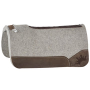 1 Inch Kush Grey Felt Saddle Pad with Chocolate Roughout Wear Leathers