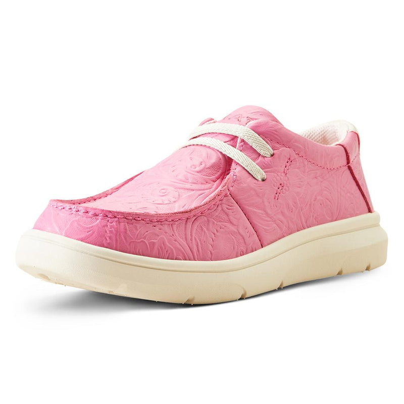 Youth Hilo Hot Pink Floral Embossed Casual Shoe
