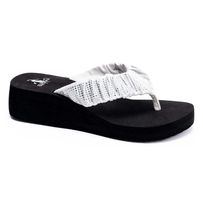 Corkys Footwear Women's White Bauble Flip Flop