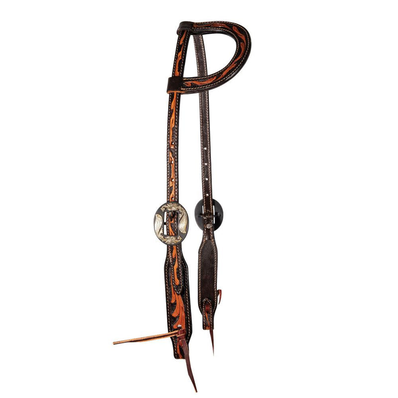Two Tone Floral Single Ear Headstall