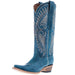 Women`s Distressed Blue Embroidered 14In Top Boot