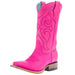 Teen Fuchsia Leather and Embroidery Square Toe Boot