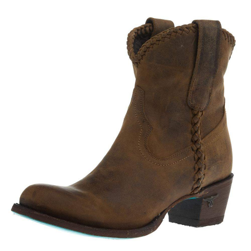 Women's Plain Jane Shortie Brown Round Toe Bootie