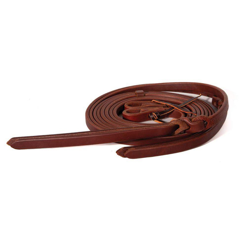 5/8 Inch Leather Split Reins with Braided Leather Popper Tail