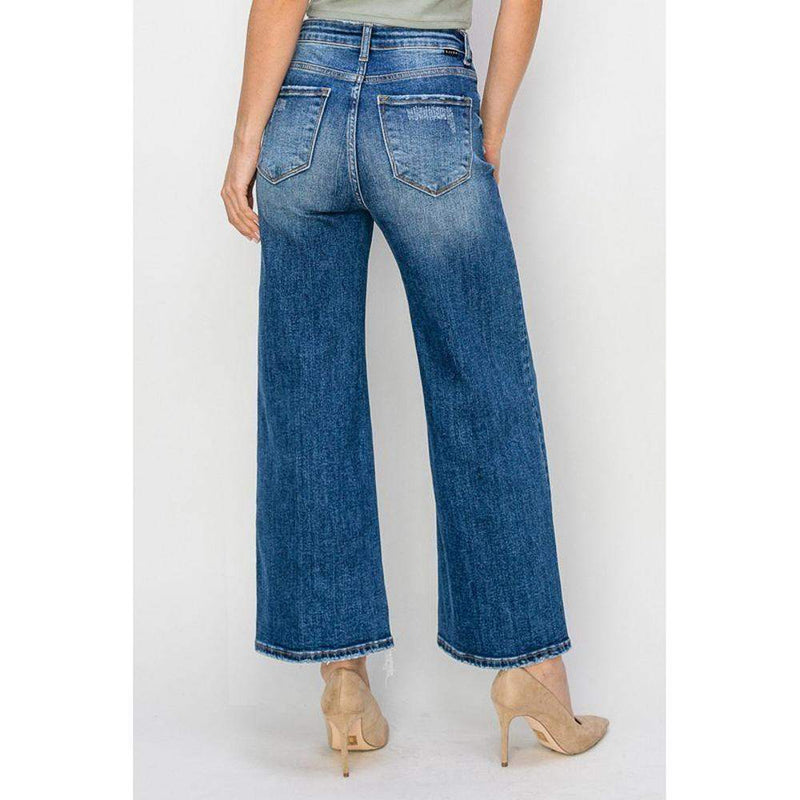 Risen Jeans Women's High Rise Wide Leg Jeans
