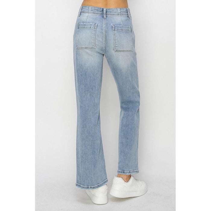 Women's High Rise Patch Pocket Jeans