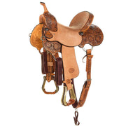 Natural Antique 1/2 Breed Prairie Flower Barrel Saddle