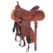 Martin Saddlery 14.5in Chestnut 1/2 Breed Prairie Flower All Around Saddle