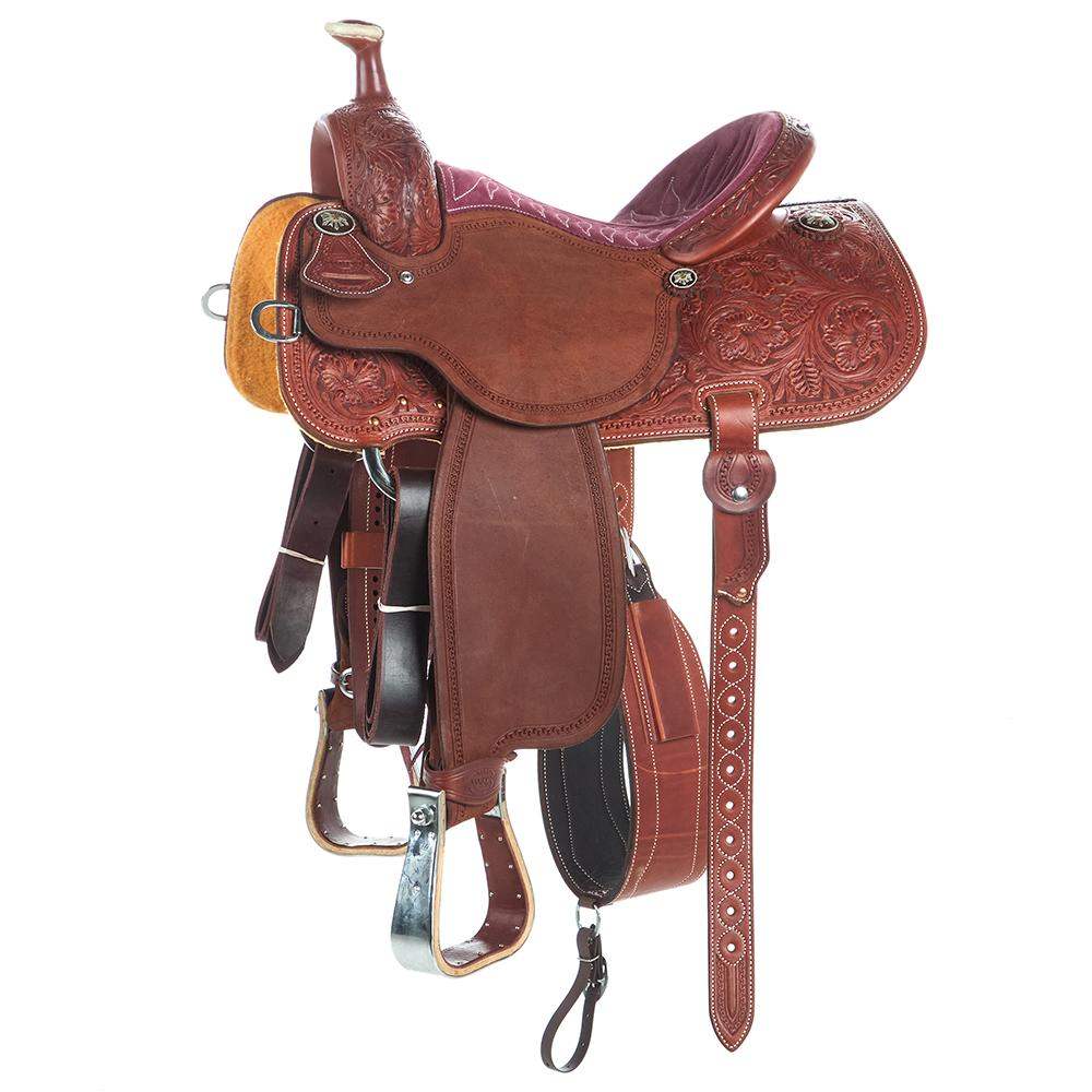 Martin Saddlery 14.5in Chestnut 1/2 Breed Prairie Flower All Around Sa