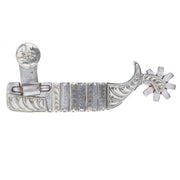 Tooley Bits Spurs Buckles Silver Engraved Bars Mens Spurs with Chap Guard