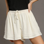 Umgee Usa Inc. Women's Cream Frayed Hem Shorts