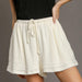 Women's Cream Frayed Hem Shorts
