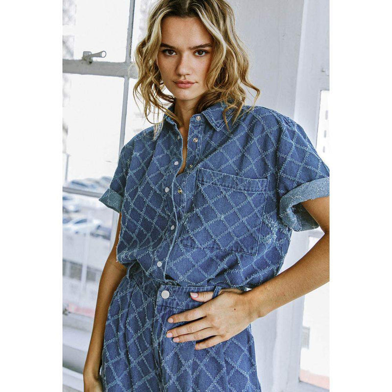Flying Tomato Women's Indigo Denim Top