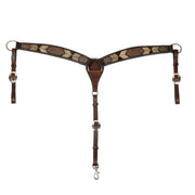Chocolate Rawhide Arrowhead 2 Inch Breast Collar