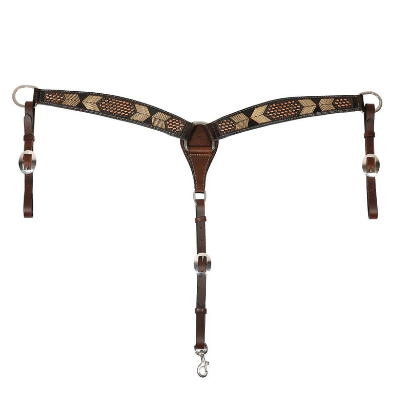Chocolate Rawhide Arrowhead 2 Inch Breast Collar