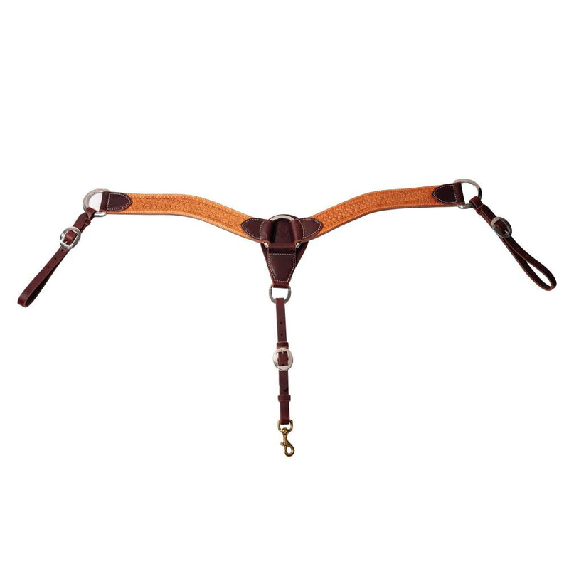 Natural Geometric Tooled 2 Inch Contoured Breast Collar