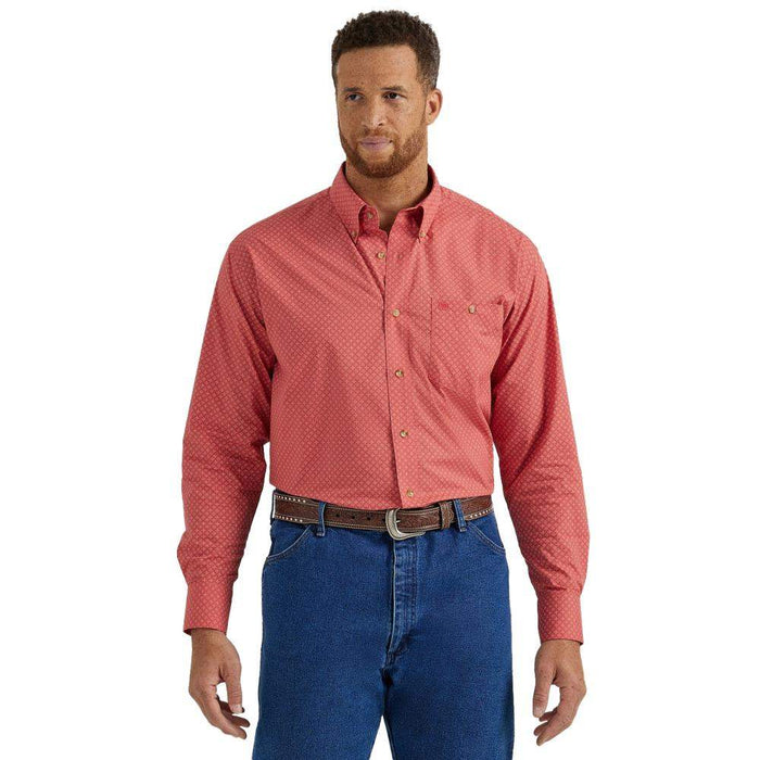 Wrangler Men's Red Print Button Down Shirt