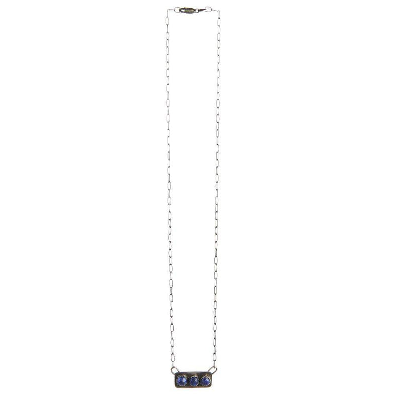 Horse Money Turquoise Lapis 18in. Bar Necklace