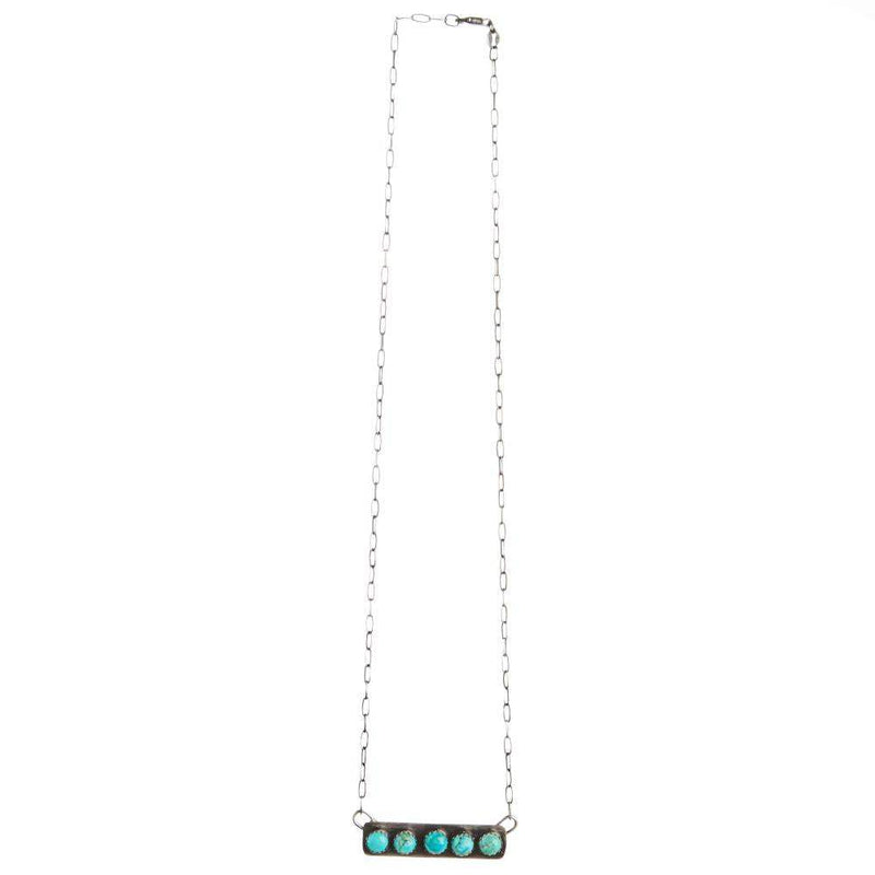 Horse Money Turquoise 18in. Bar Necklace