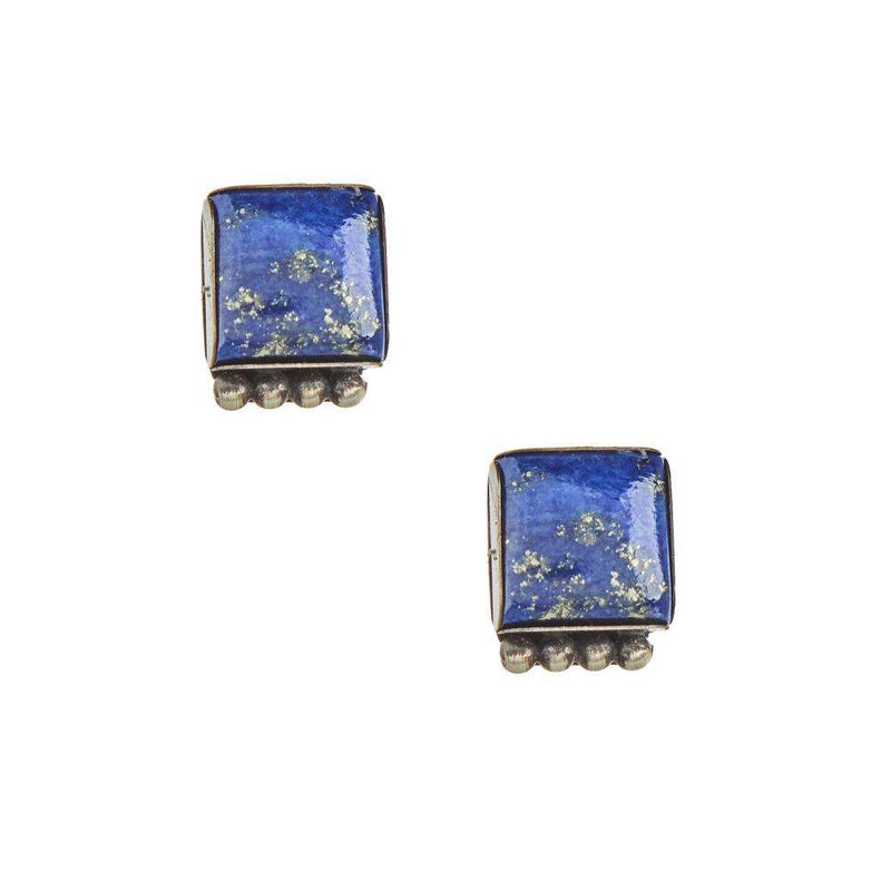 Horse Money Turquoise Lapis Stud Earrings