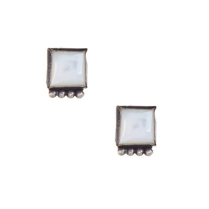 Horse Money Turquoise Pearl Stud Earrings