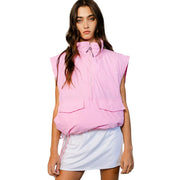 Women's Pink Oversized Puffer Vest