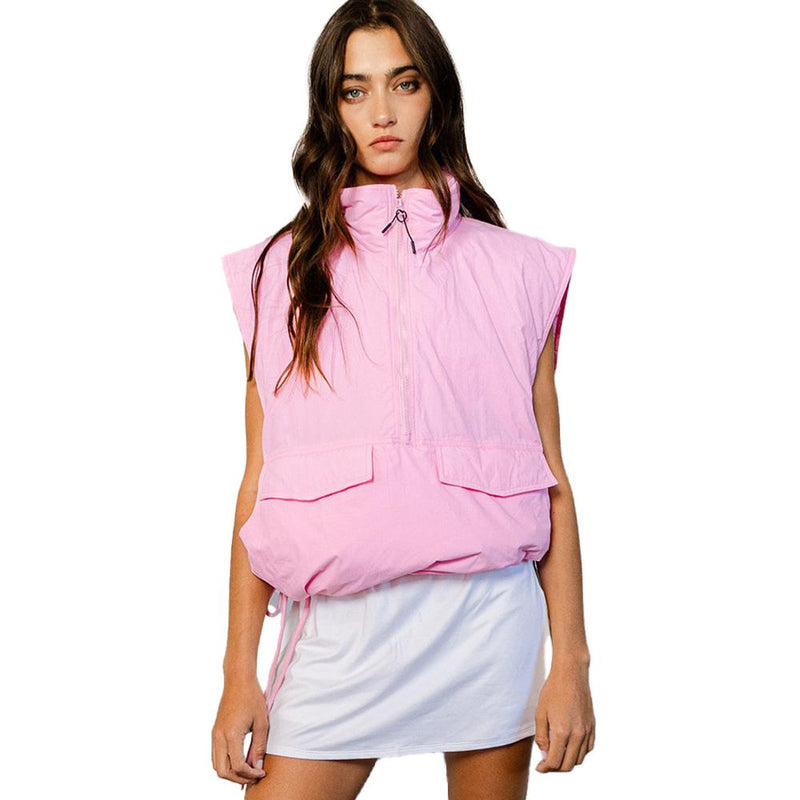 Women's Pink Oversized Puffer Vest
