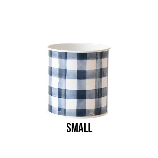 Ganz Blue Plaid Mini Planters