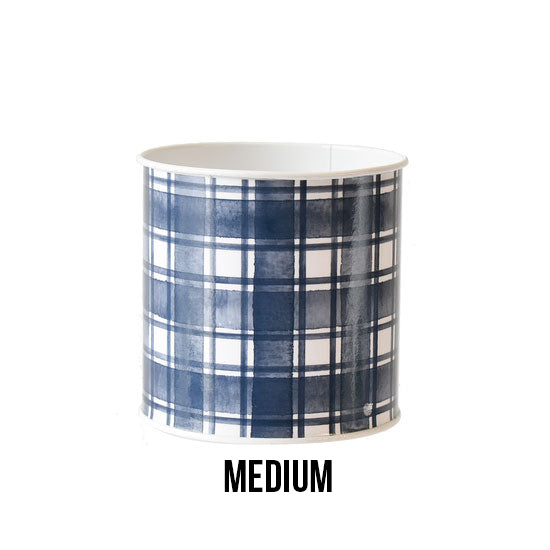Ganz Blue Plaid Mini Planters