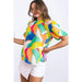 Flying Tomato Women's Green and Blue Print Top