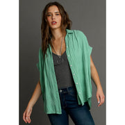 Women's Emerald Button Top