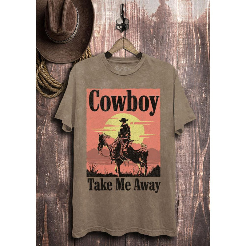 Women's Cowboy Take Me Away Mocha Tee