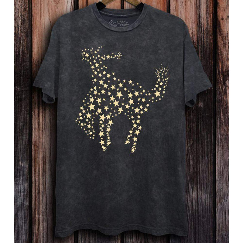 Lotus Fashion Women's Space Star Cowboy Vintage Black Tee