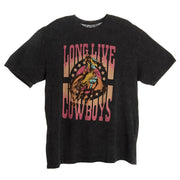 Women's Long Live Cowboys Vintage Black Tee