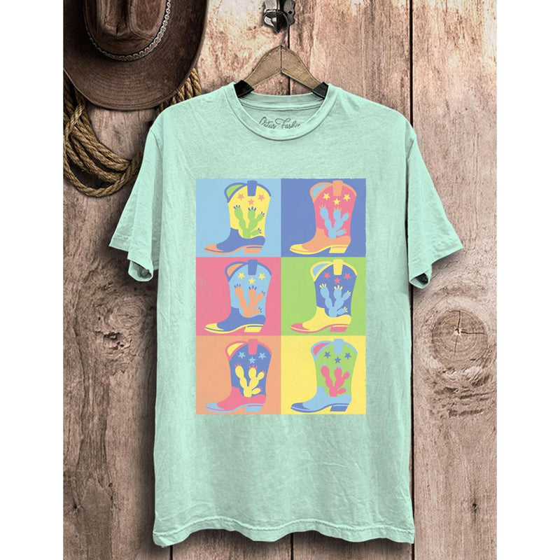 Women's Boot Graphic Mint Tee
