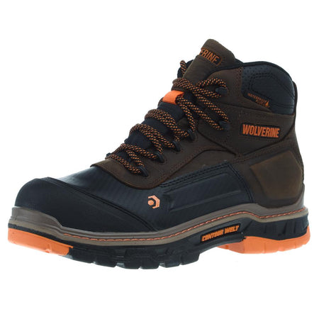 Wolverine Men`s Overpass 6In Mid WP Composite Toe Brown Work Boot