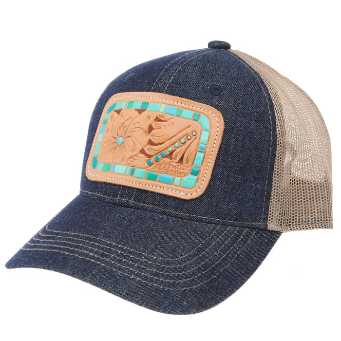 Women's Denim and Tan Chunk Cap