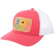 Coral and White Wildflower Cap