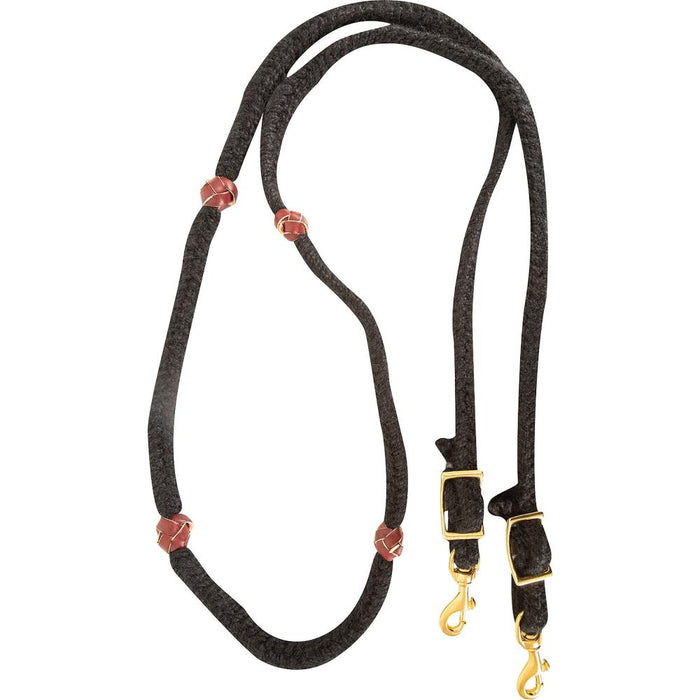 Black 5 Braid Mohair Barrel Reins