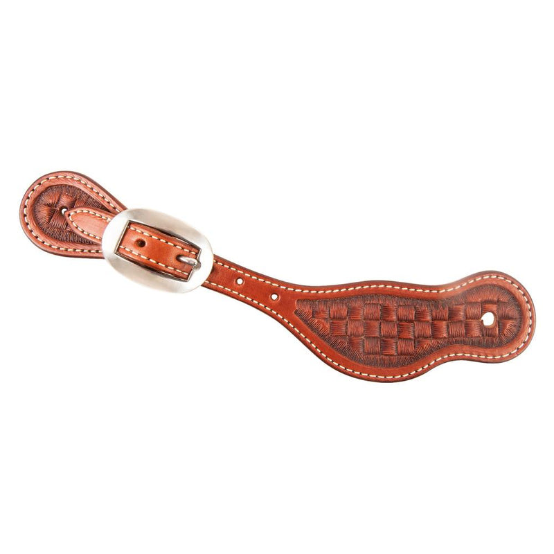 Chestnut Mini Course Basket Weave Spur Straps
