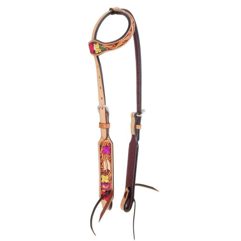 Rafter T Ranch Company Hand Painted Floral Single Ear Headstall