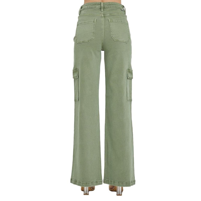 Women's Olive High Rise Cargo Pants