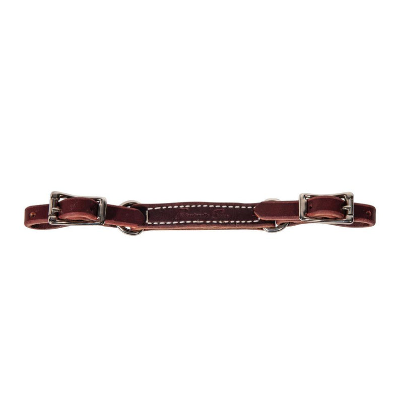 3 Piece Burgundy Leather Curb Strap