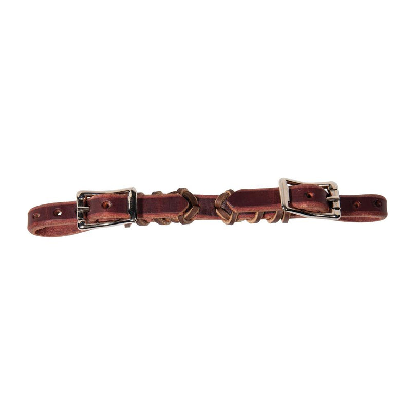 Burgundy Laced Leather Curb Strap